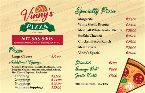 Vinny S Pizza View Menu Order Online 310 E Grand Ave El Segundo