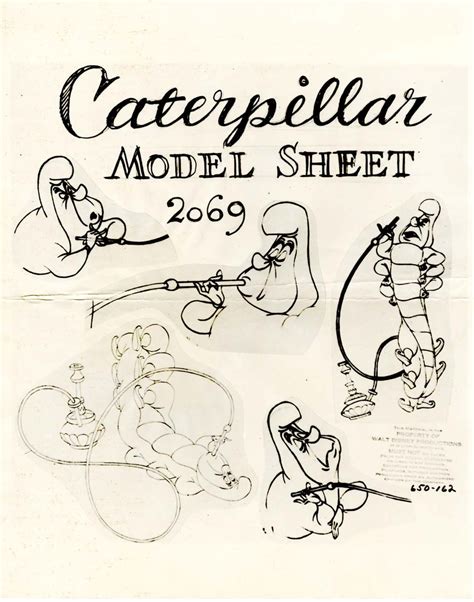 Vintage Disney Alice In Wonderland Animation Model Sheet 350 8018
