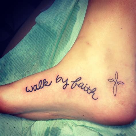 Walk With Faith Tattoo On The Foot Love This Font