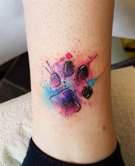 Watercolour Paw Print Tattoo: Creative Pet Memorial Ideas