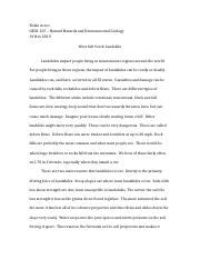 West Salt Creek Landslide Docx Nolan Acree Geol 107 Natural Hazards