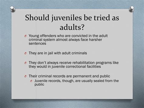 Juveniles as Adults: Why Should They Be Tried Differently?