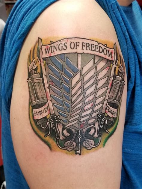 Wings Of Freedom From Attack On Titan Done By Alex Gold City Tattoo