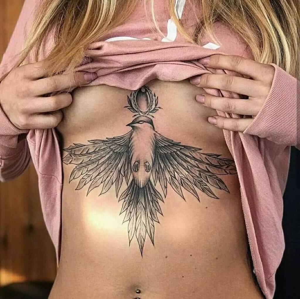 Women Under The Chest Tattoos