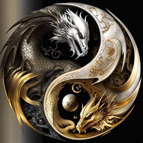 Ying And Yang Dragon Art Fantasy Dragon Yin Yang Tattoos
